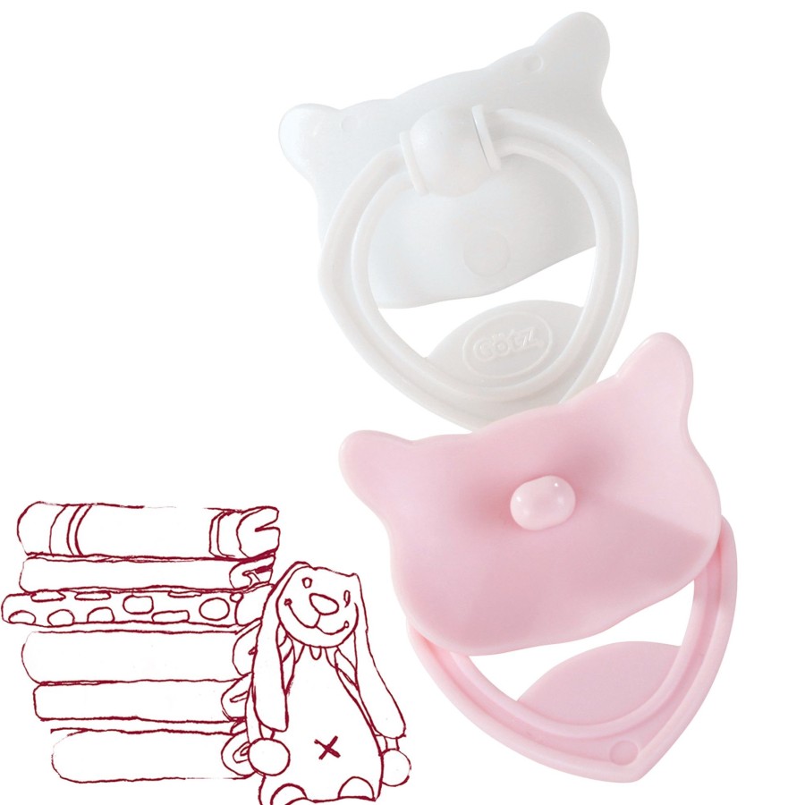 Götz Puppen Schnuller Set, Rosa/Weis | Accessoires